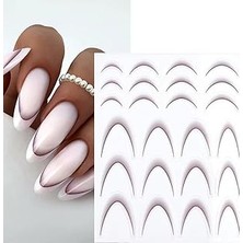 Nacario Ombre Efekt French Tırnak Sticker Koyu Bej Nail SD-1951