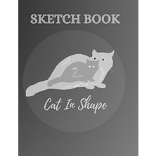 Nacario Cat In Shape Sketchbook With 120 Pages For Artist (Drawing, Sketching, Painting), 8.5"X11" In Black
