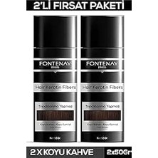 Nacario Fontenay Saç Dolgunlaştırıcı Keratin Fibers Koyu Kahve Topik Saç Tozu 50GR X2