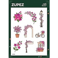 Nacario Zupez Ütüyle Uygulanabilir Transfer Tasarım, Begonvil Çiçek Temalı Dekoratif Desen, Tekstil Transfe
