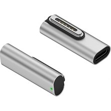 Nacario Livx Type-C - Magsafe 3 Manyetik Şarj Adaptörü Çevirici 140W Hızlı Şarj Desteği, LED Gös