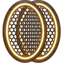 Nacario Neon Işıklı (6x9) Inç Kaliteli Plastik Hoparlör Midrange Kapağı - 2 Adet - Sarı