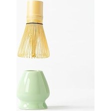 Nacario 2 Parça Matcha Çayı Fırça Bamboo Whisk Tutucu Köpürtücü Tutacağı MT165