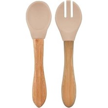 Nacario Oioi Basics Mama Kaşığı + Çatal - Bubble Beige