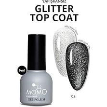 Nacario Momo Professional Kalıcı Oje Için Glitter Top Coat 02 9 ml