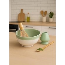 Nacario Japon Matcha Seti, 4 Parça, Seramik Kase, Bambu Çırpıcı, Chasen Standı, Bambu Kaşık