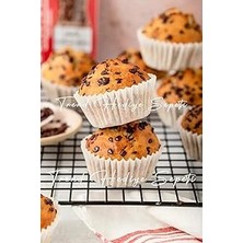 Nacario Takribi 100 Adet Orta Boy Beyaz Muffin Kek Kalıbı 40X30 Mm, Cupcake Kağıdı, Brownie Kalıbı