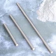 Nacario Alüminyum Metal Oklava 3'lü Set Börek Hamur Yufka Açma Silindir Yuvarlak Uzun Kısa Mutfak A