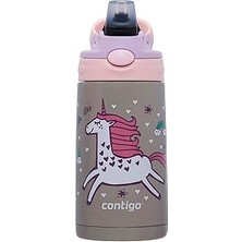 Nacario Contigo Gizmo Flip Unicorn Çelik Çocuk Suluğu 420 ml Pembe