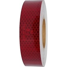 Nacario Tüvtürk Belgeli Bant 1 Metre 5 cm Kırmızı Reflektörlü Reflektif Fosforlu Şerit Bant