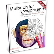 Nacario Malbuch Für Erwachsene: Eindrucksvolle Polygon-Portraits (Kleestern®, A4 Format, 40+ Motive): Volum