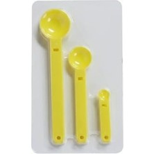 Nacario Renkli Plastik Ölçü Kaşık Seti, 3 Parça, Yeşil, 6.8cm, 12.4cm, 17.3cm
