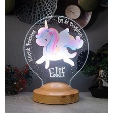 Nacario Unicorn Renkli Tek Boynuzlu At Isimli Kız Çocuk Odası Hediyesi LED Lamba, Unicorn Doğum Günü Parti