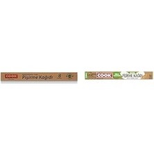 Nacario Cook Seti | Doğal Pişirme Kağıdı 37 cm x 8 M X1 + Kesilmiş Doğal Pişirme Kağıdı 37X42 Cm, 16'lı X1