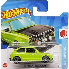 Nacario - ´73 Honda Civic Custom - Hw J-Imports 8/10 - HKG40 - Short Card - Yeşil - 2023