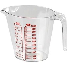Nacario Dereceli Ölçü Kabı 1000 ml Hacminde 10 Aralıklı Sert Plastik Ölçü Kabı 1l (1, 1000 Ml)