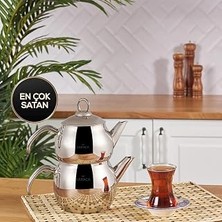 Nacario Adelya Indüksiyon Tabanlı Mini Boy Metal Çaydanlık Takımı