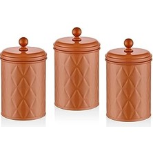 Nacario The Mia Prizma Çay Kahve Kavanozu Terracota 1 Lt