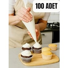 Nacario 100 Adet Büyük Boy Kullan At Pasta Krema Sıkma TORBASI-100 Adet Krema Sıkma Torbası