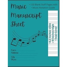 Nacario Independently Published Music Manuscript Sheet: 120 Blank Staff Pages - 10 Staves Per Page - Wide S
