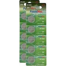 Nacario 10 x Poundmax CR2025,MP058 Düğme Pil