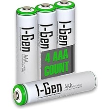 Nacario I-Gen B110 4 Adet Aaa 650 Mah Şarj Edilebilir Ince Kalem Pil 1.2V Ni-Mh Şarjlı Pil