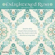 Nacario Enlightened Rumi 2025 12 x 24 Inch Monthly Square Wall Calendar Plastic-Free