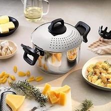 Nacario Schafer Gurme Süzgeçli Makarna Tenceresi 2 Parça-Inox