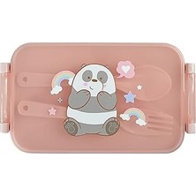 Nacario We Bare Bears Çatal Kaşıklı Yemek Kabı (470ML) - Panda