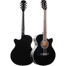 Nacario XC-200BK Kesik Kasa Siyah Akustik Gitar 4/4 Yetişkin Üst Segment
