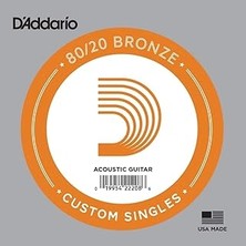 Nacario Daddario BW023 Akustik Tek Tel, 80/20 Bronze Wound, 023, (Sol) Pa