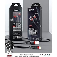 Nacario Syrox C93 2.0 Mah Iph 1 mt Gül Desenli̇ Kablo Araç Şarjı, Siyah