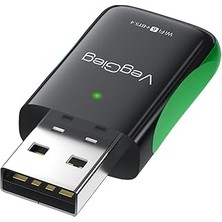 Nacario Veggieg 1100 Mbps Dual Band Wi-Fi 6 Alıcı Bluetooth 5.4 Adaptör Mini USB Dongle