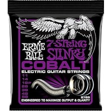 Nacario Ernie Ball Power Slinky Kobalt 7 Telli Elektro Gitar Telleri, Ölçü 11-58