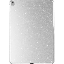 Nacario Constrain - Ipad 10.2 2021 (9.nesil) Simli Parlak Görünümlü Sbt Tablet Kılıf-Gümüş