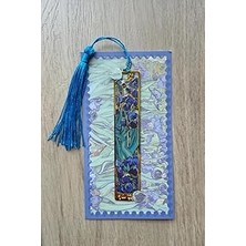 Nacario Altın Renk Metal Kitap Ayracı Hediyelik Sanatsal İrisler Van Gogh Desenli Model