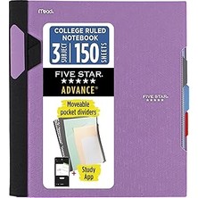 Nacario Five Spiral Defter + Çalışma Uygulaması, 3 Konu, Kolej Çizgili, 22X28CM, 150 Yaprak, A
