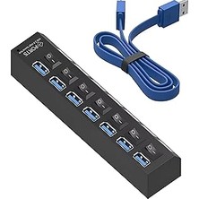 Nacario Daytona A5258 7 Portlu USB 3.0 Hub Anahtarlı Çoklayıcı Çoğaltıcı Switch