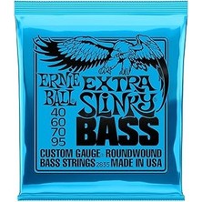 Nacario Ernie Ball Ekstra Slinky Nickel Woundlı Elektrik Bas Telleri, Ölçü 40-95