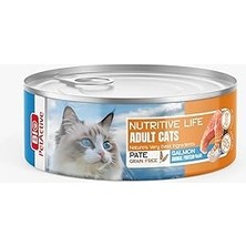 Nacario Bpa Nutritive Life Somon Balıklı Yetişkin Kediler Için Konserve Yaş Maması, (24 x 80 Gr)