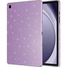 Nacario Zore Galaxy Tab A9 Simli Parlak Görünümlü Tablet Kılıf Lila