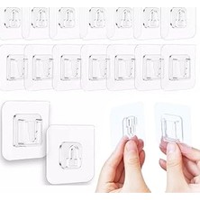 Nacario Aee® 10 Çift Yapışkanlı Geçmeli Asma Aparatı Kanca Askı Sabitleyici Klips Seti – Delmeden Montaj –