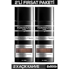 Nacario Fontenay Saç Dolgunlaştırıcı Keratin Fibers Kahve Topik Saç Tozu 50GR X2