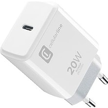 Nacario Cellularline 20W Şarj Adaptörü (Iphone 8 Üstü ile Uyumlu, Usb-C, 4A, 20W)