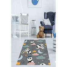 Nacario Pelangi Panda Gökkuşağı Bulut Desenli Dijital Baskı Yıkanabilir Kaymaz Taban Tutmaz Çocuk Odas