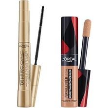 Nacario Paris Telescopic Maskara - Siyah & Infaillible Tüm Yüze Uygulanabilir Kapatıcı 330 Pecan Ma