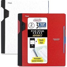 Nacario Five 820111 Spiral Not Defteri + Öğrenme Uygulaması, 2 Adet, 3 Adet, Çizgili Kolej Kağ
