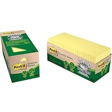 Nacario 3 M Post-It Greener Notes, 3 x 3, Canary Yellow, 24 Pads/cabinet Paket Sarı 100 Yaprak Pouch Kendin