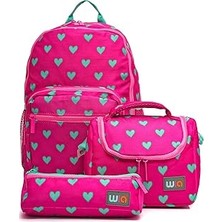 Nacario Wia Desenli Kız Çocuk Okul Sırt Çantası, Standart, WS-001, Pembe, Kız-Çocuk