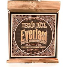Nacario Ernie Ball Everlast Ekstra Hafif Kaplamalı Fosfor Bronz Akustik Gitar Telleri, Ölçü 10-50